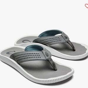 OluKai Men's Ulele Flip-Flops “Stone” Color